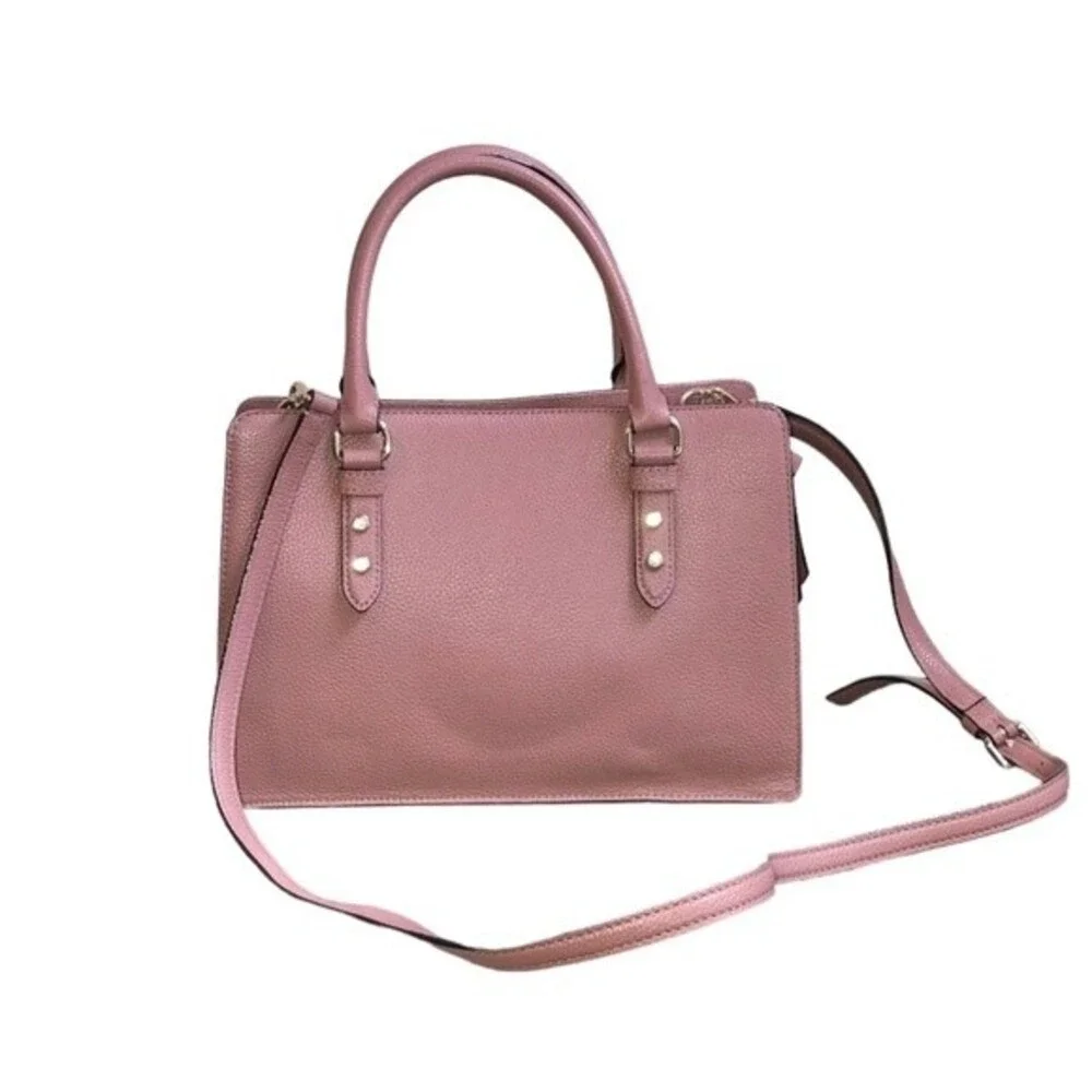 Kate Spade Mulberry Street Lise Satchel Rose Leather Convertible Crossbody Bag